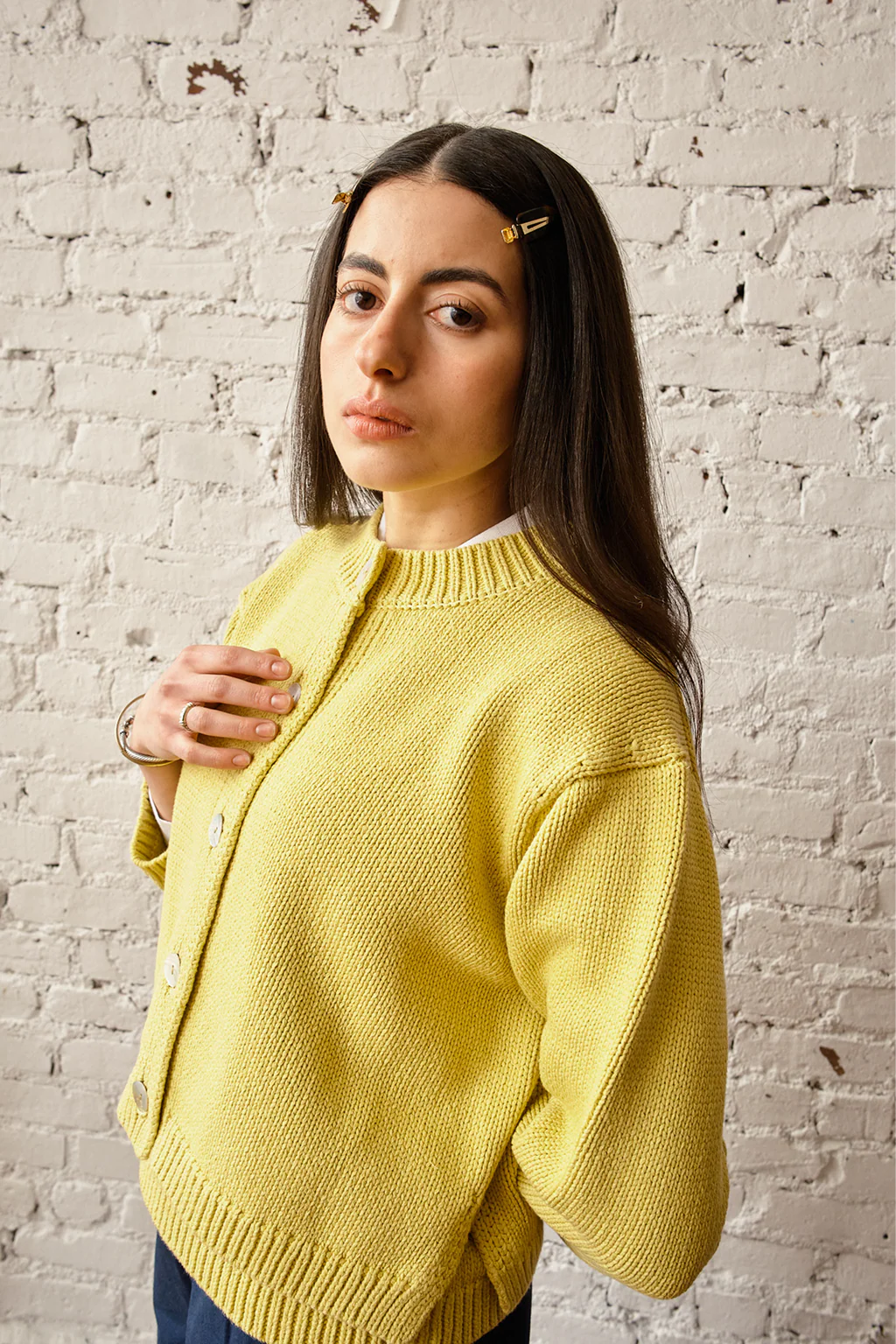 Shiloh Cotton Cardigan - Lemon