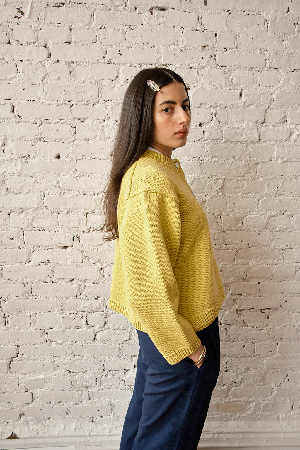 Shiloh Cotton Cardigan - Lemon