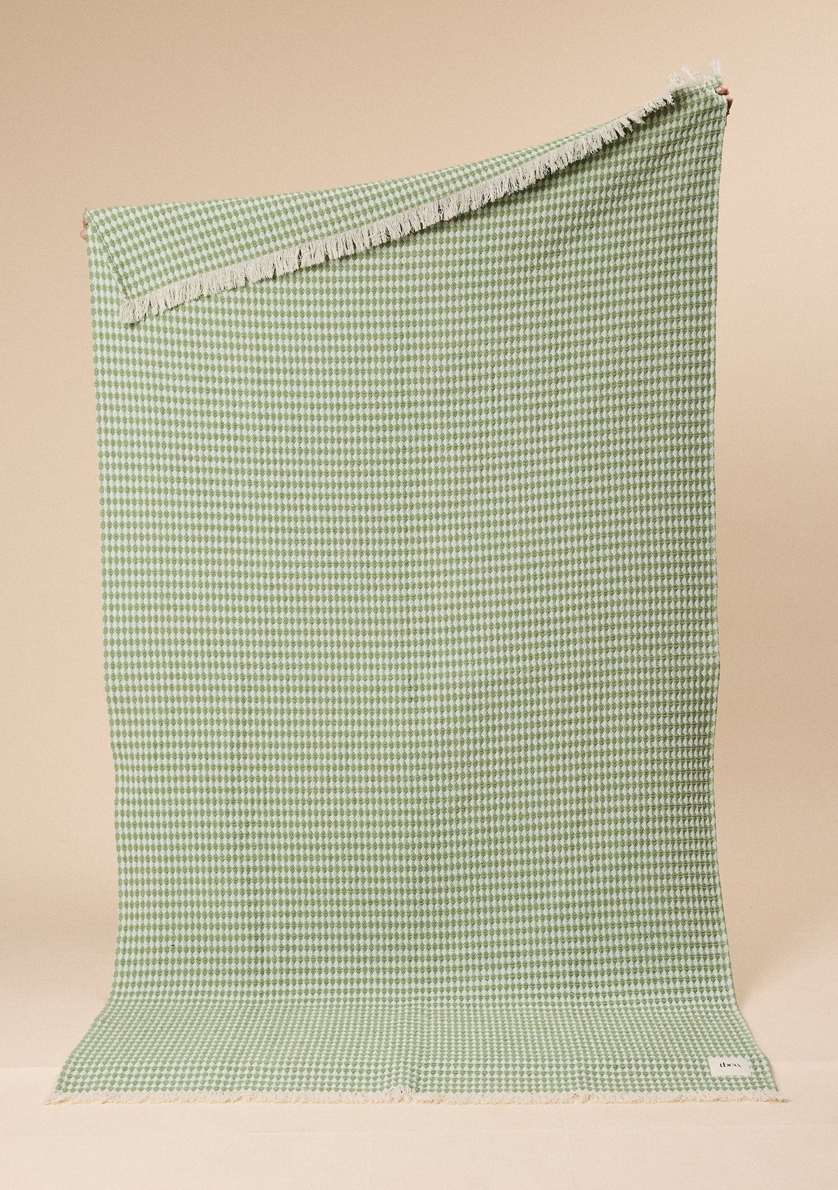 Cotton Throw in Green Argyle