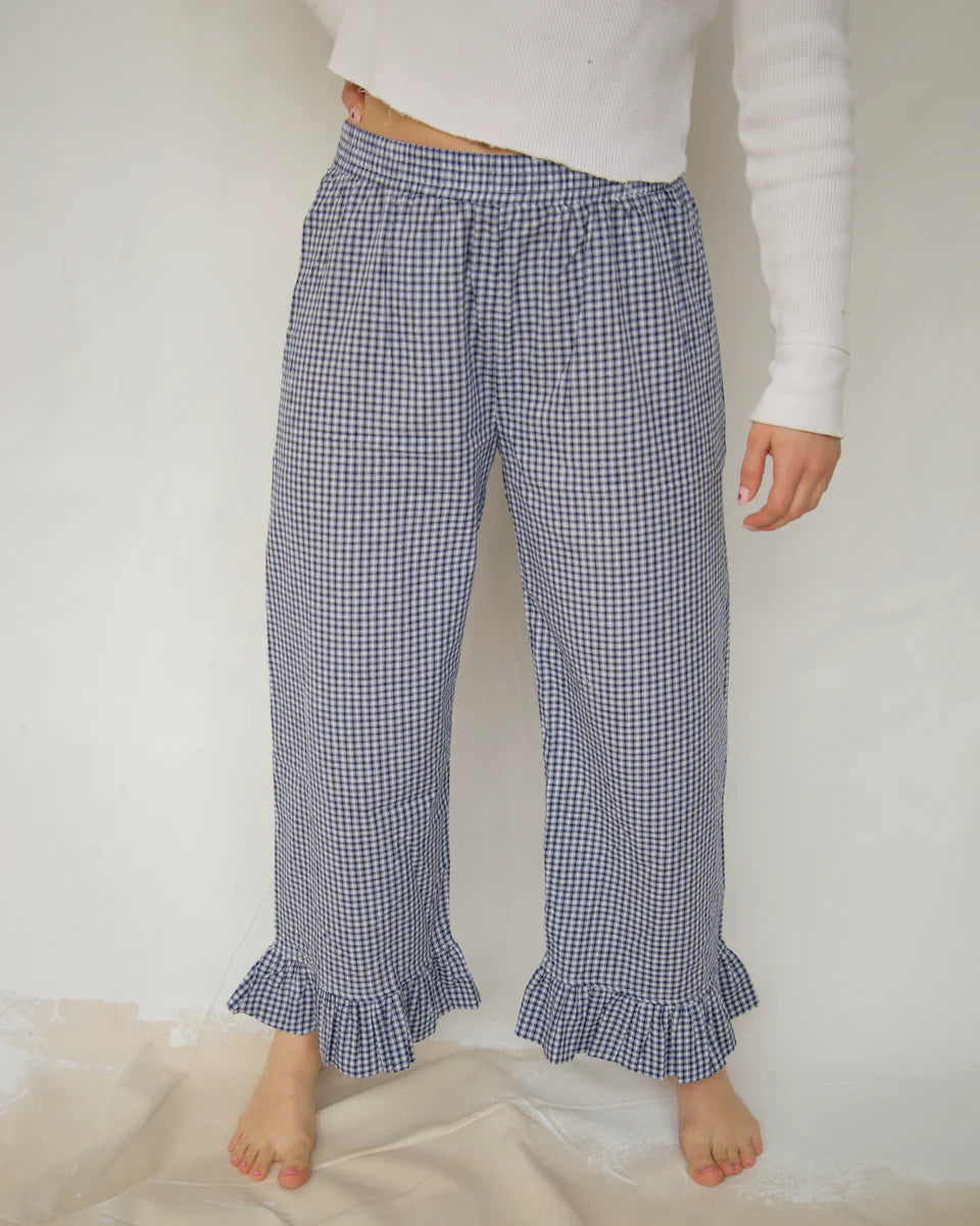 Boxer Pant in Blue Plaid