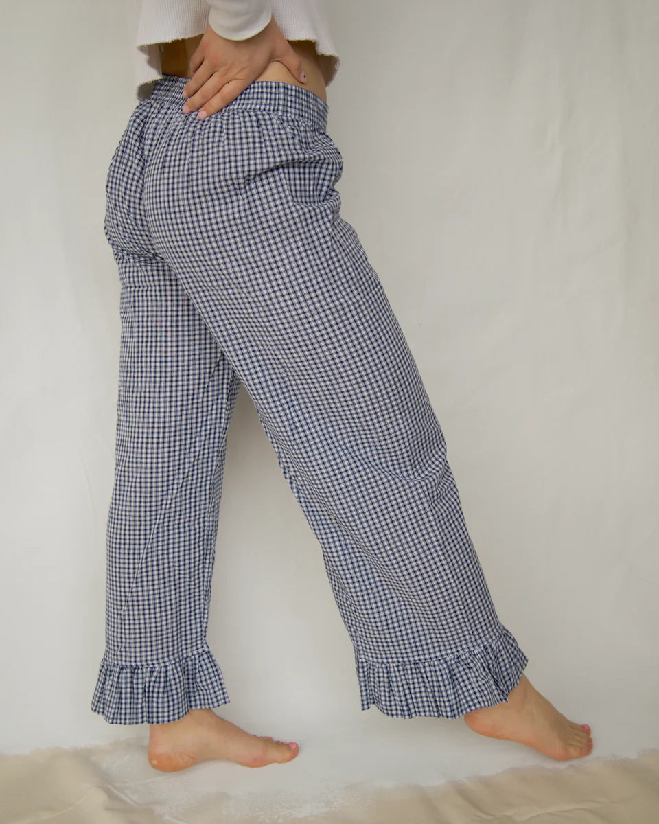 Boxer Pant in Blue Plaid