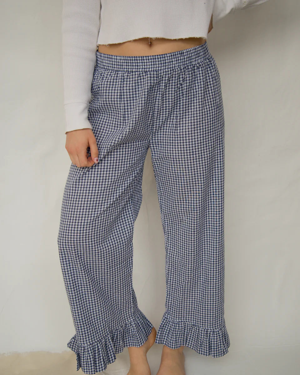 Boxer Pant in Blue Plaid