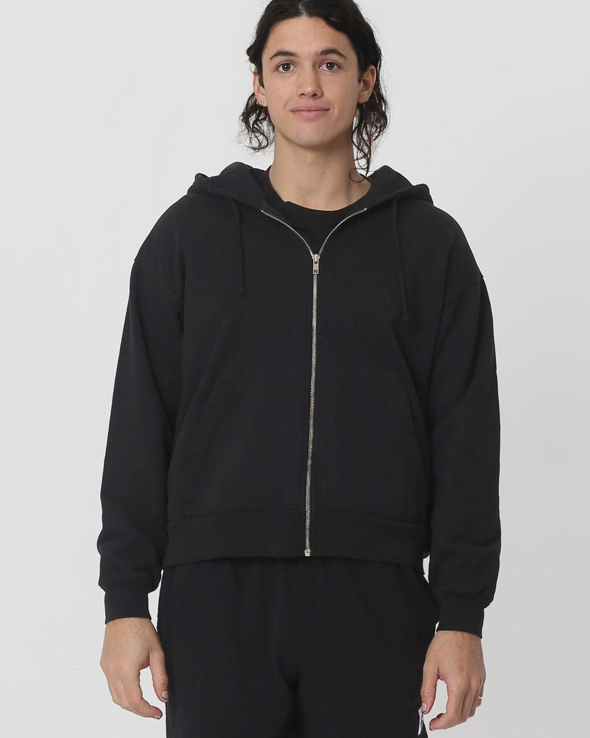 Everybody World Trash Zip Up Hoodie in Black