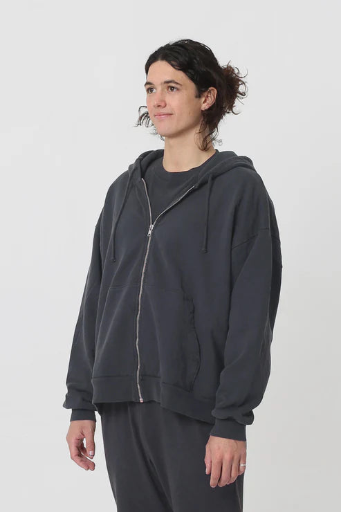 Trash Zip Up Hoodie in  Slate