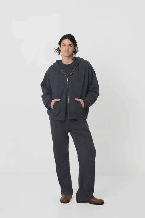 Trash Zip Up Hoodie in  Slate