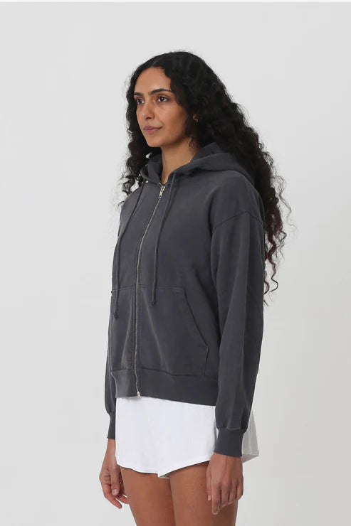 Trash Zip Up Hoodie in  Slate