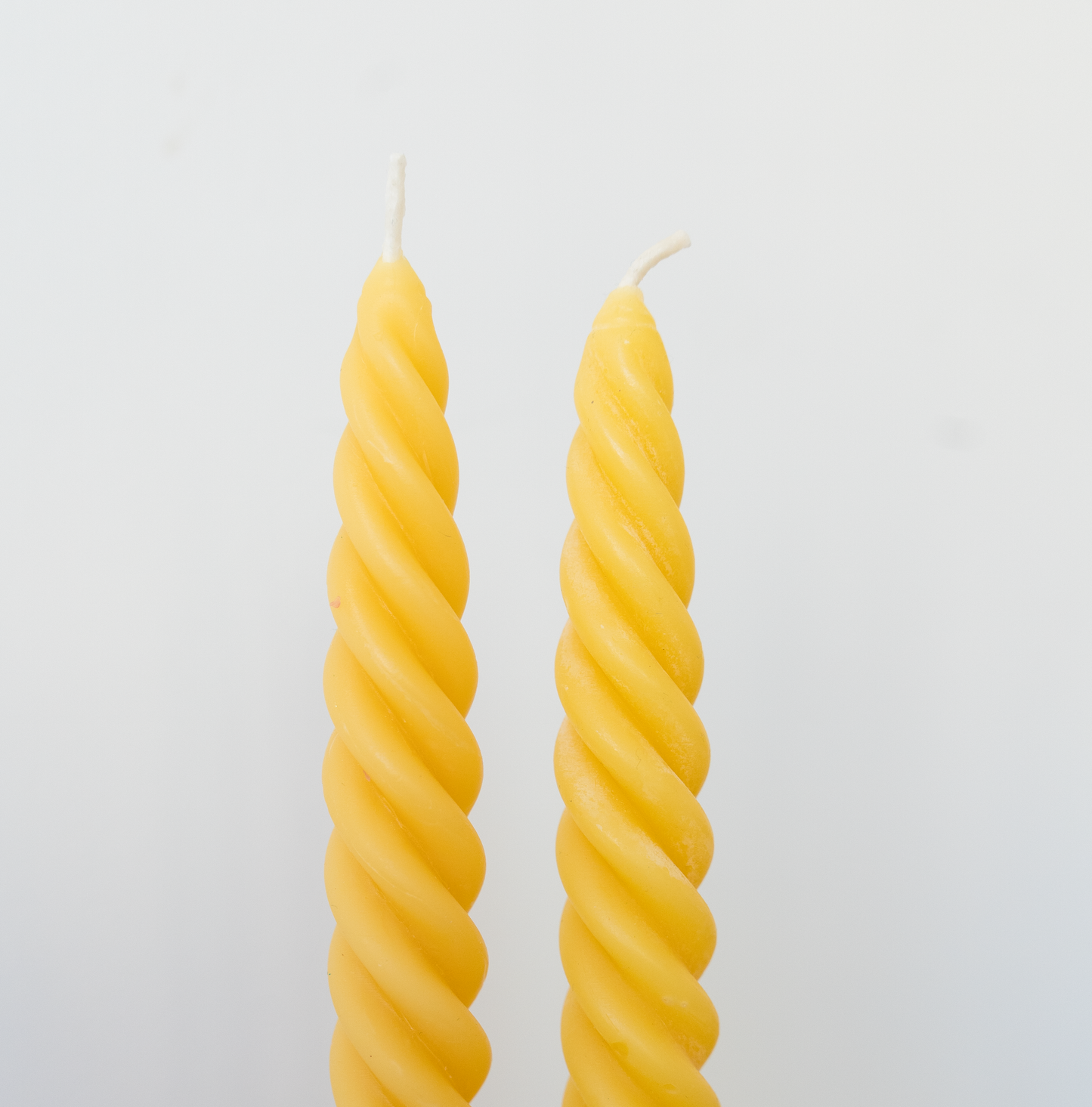 Spiral Beeswax Taper Candle Pair - 12 inches
