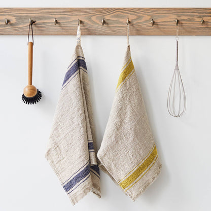 Mustard Stripe Linen Kitchen Towel