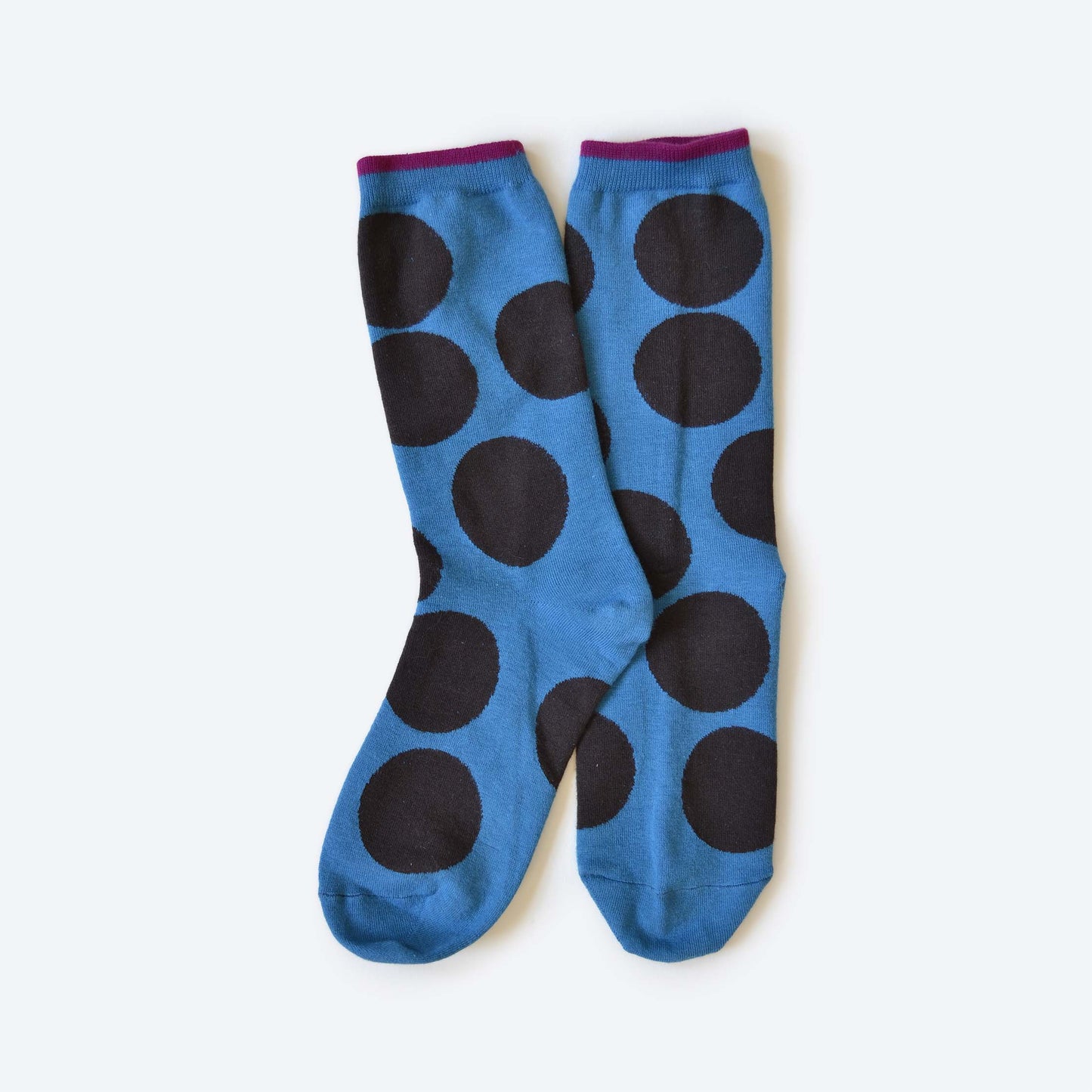 Sutro Bold Dot Crew Socks in Pacific