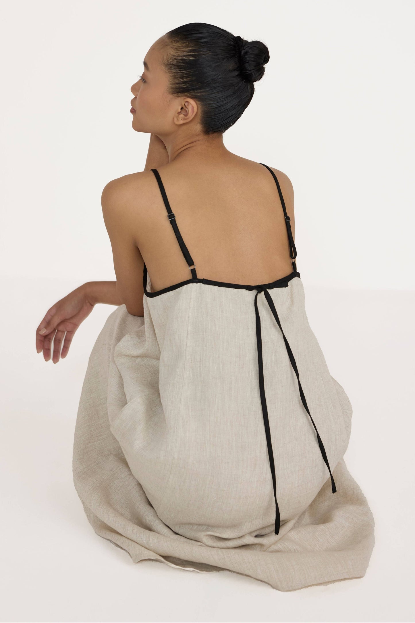 Tie Back Slip Dress - Natural