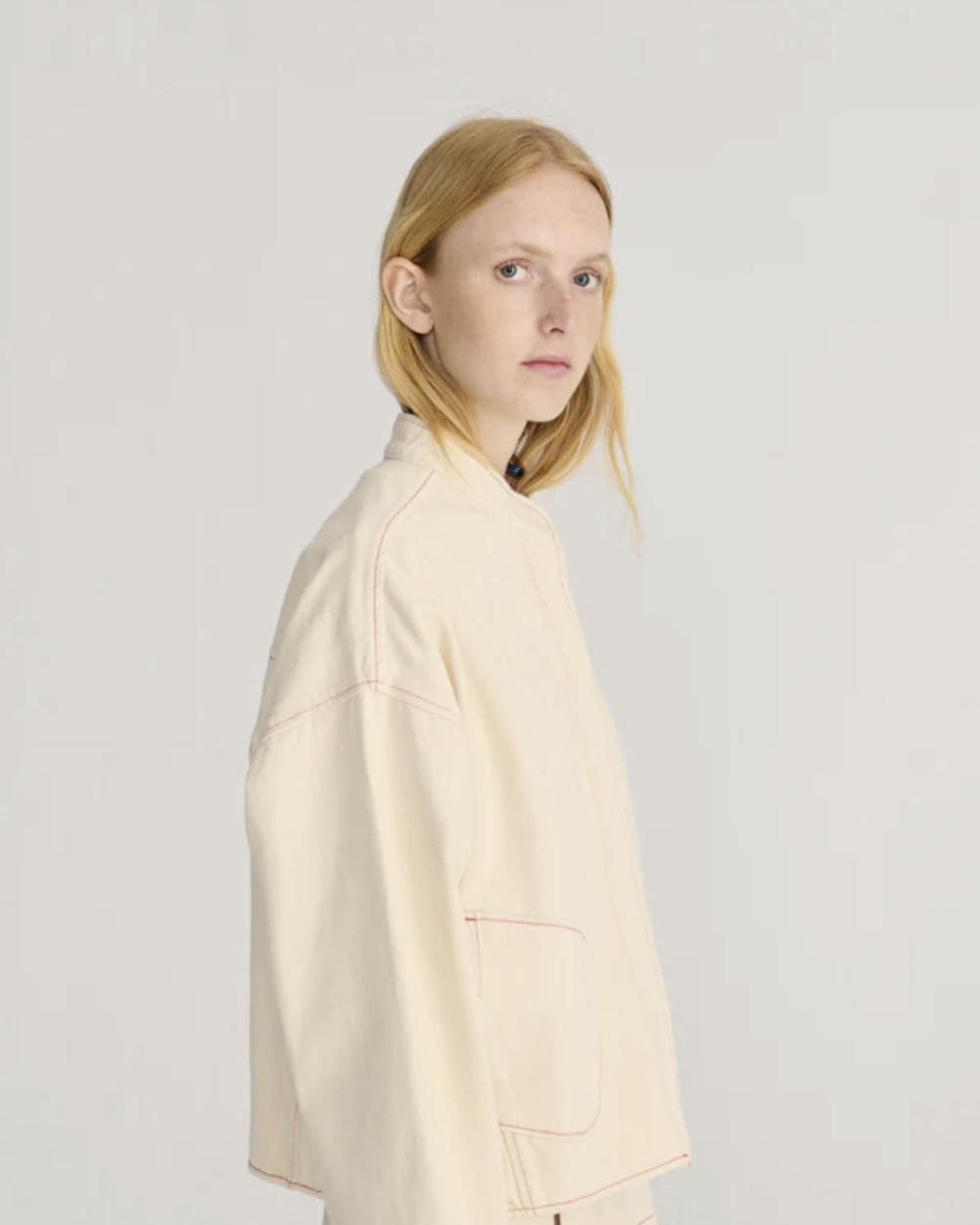Vibrant Flower Ecru Twill Jacket