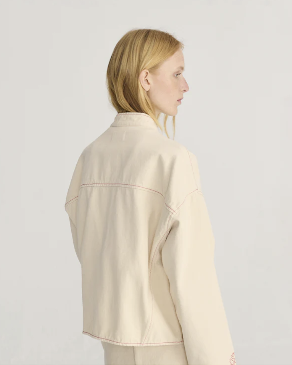 Vibrant Flower Ecru Twill Jacket