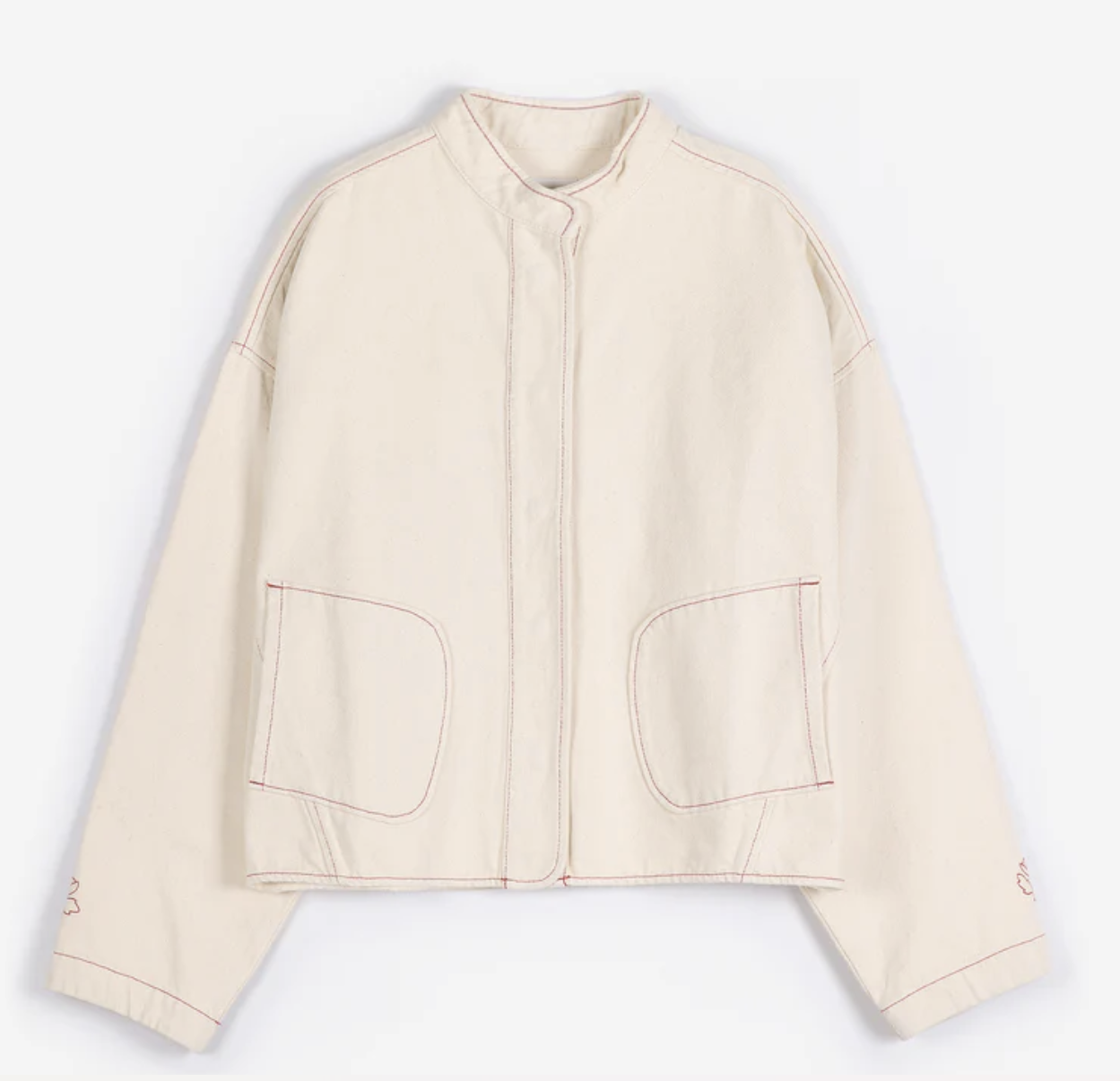 Vibrant Flower Ecru Twill Jacket