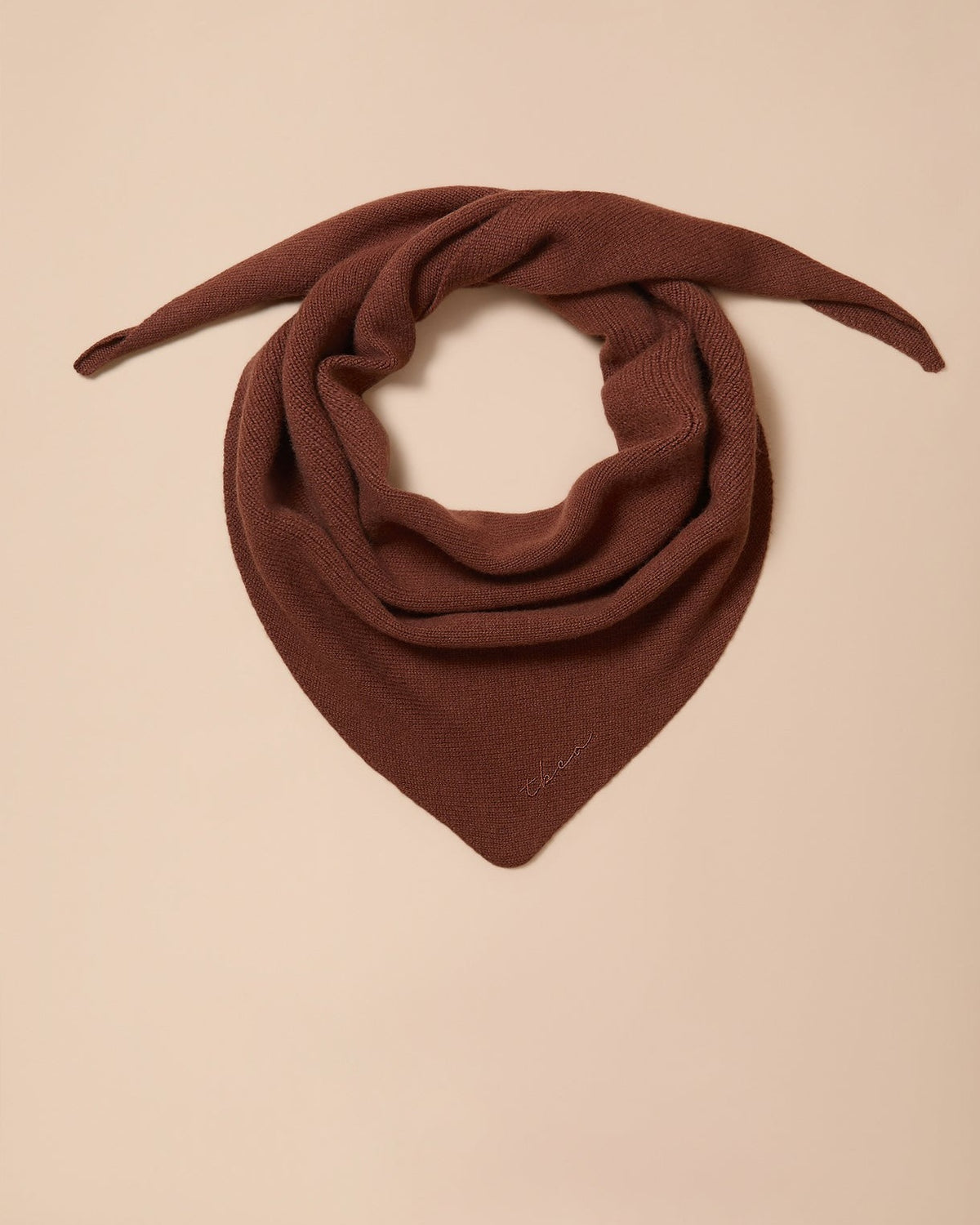 Merino Wool Triangle Scarf in Brown - product photo