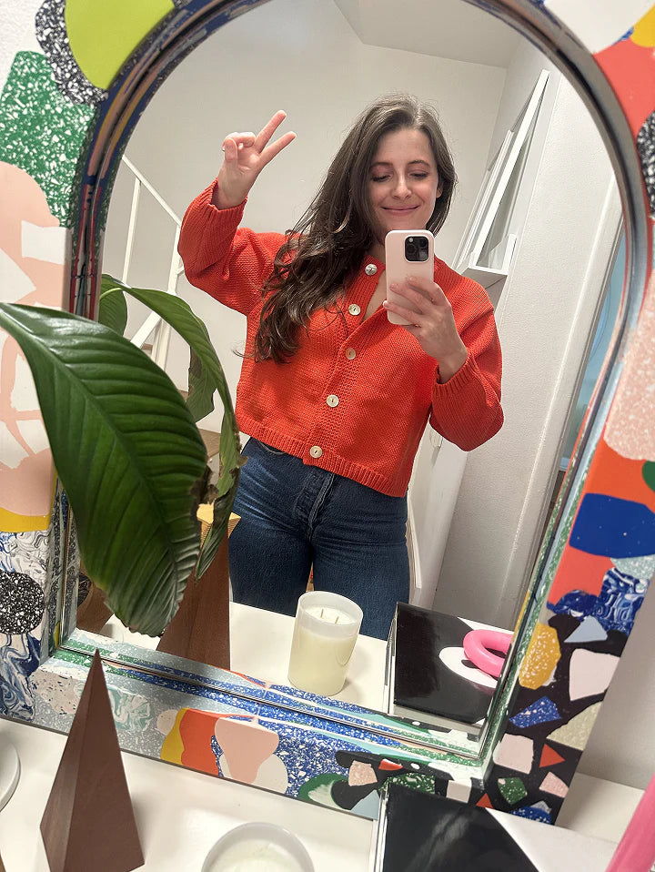 Shiloh Cotton Cardigan - Coral