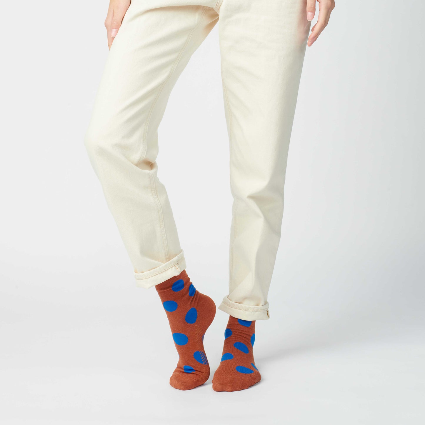 Panhandle Classic Dot Crew Socks in Rust