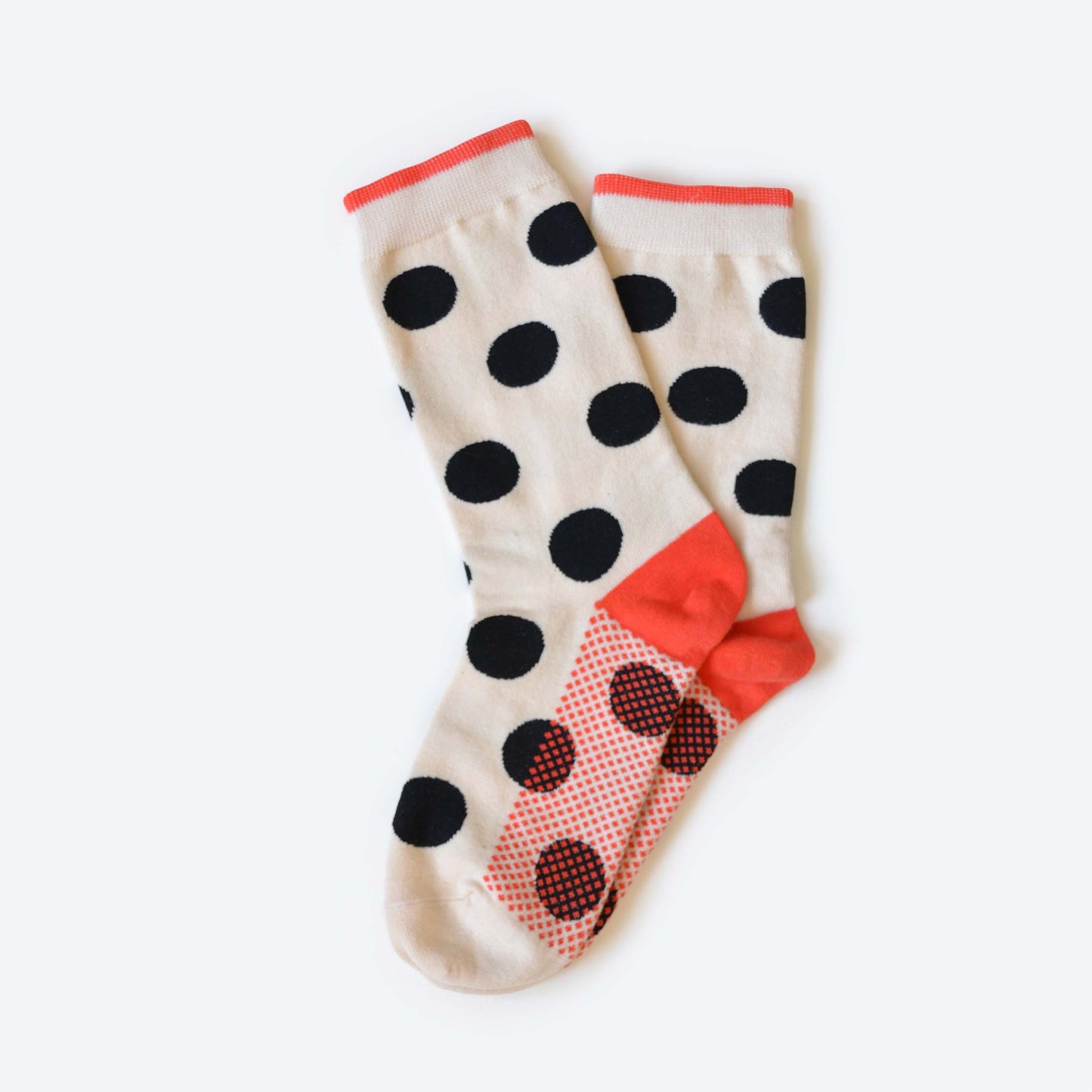 Panhandle Classic Dot Crew Socks in Cream