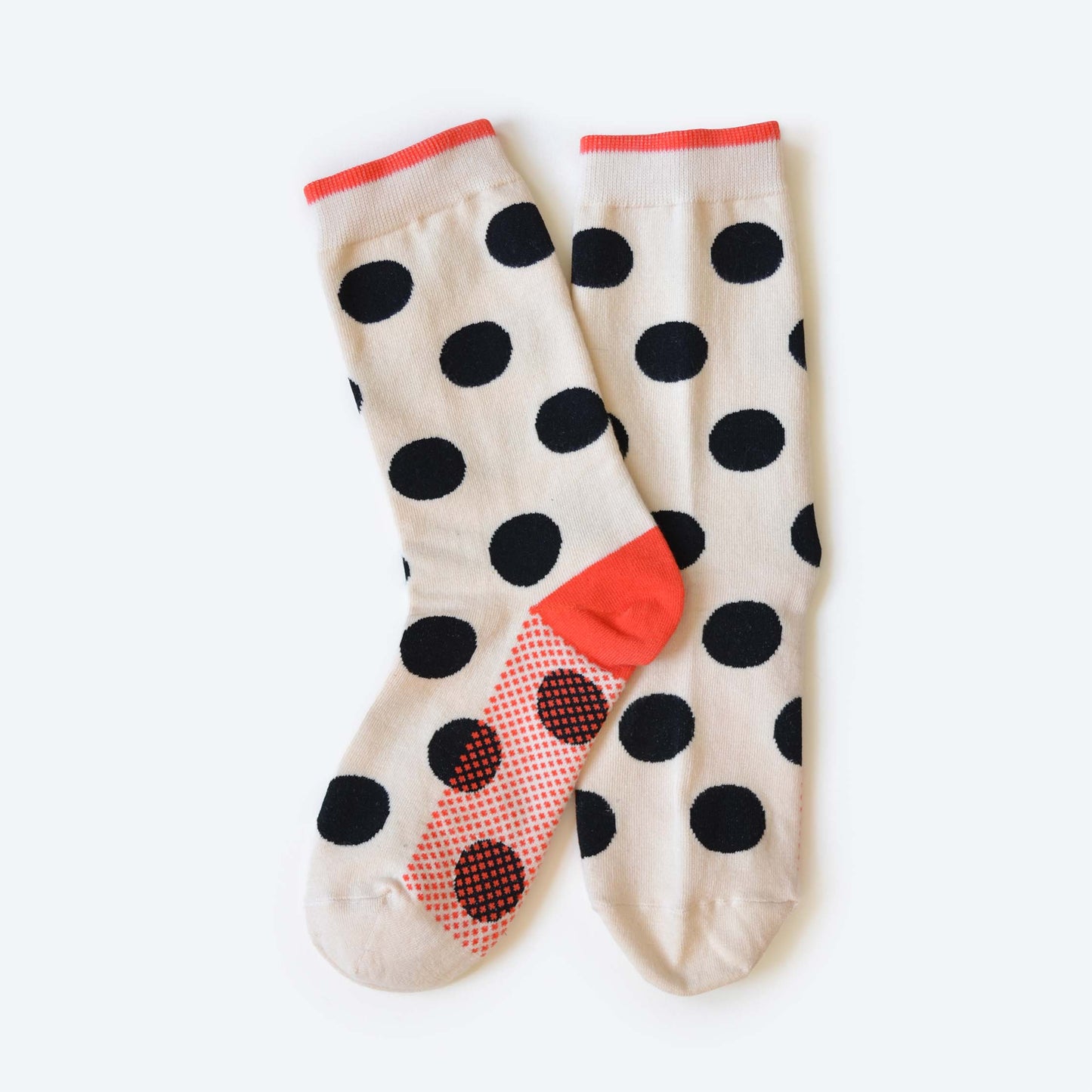 Panhandle Classic Dot Crew Socks in Cream