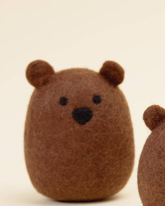 Brown Bear Wool Dog Toy
