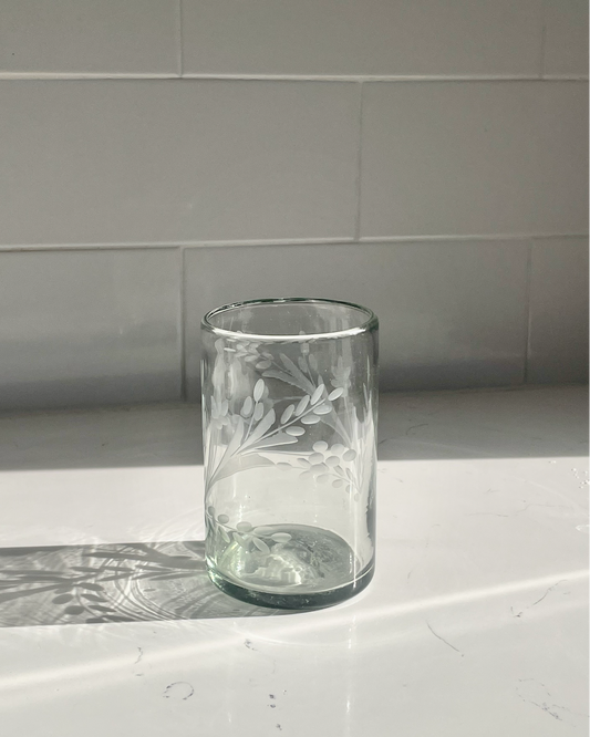 Hand-etched Tumbler Glass