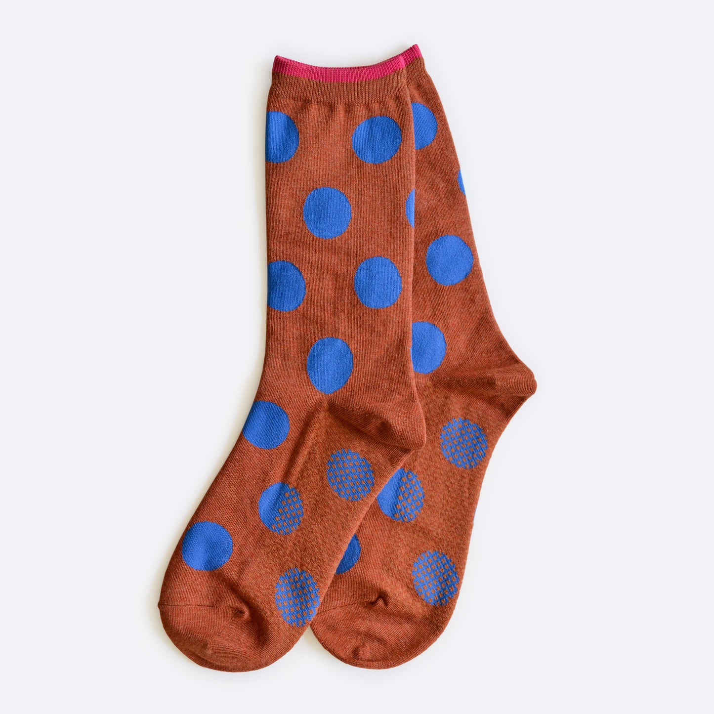 Panhandle Classic Dot Crew Socks in Rust