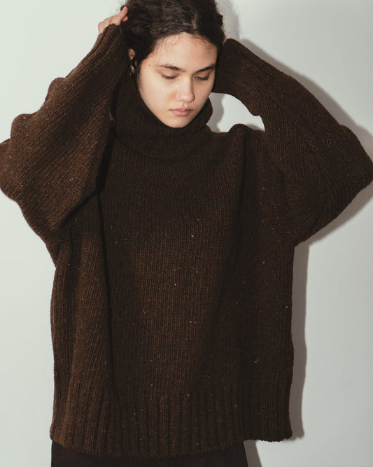 Ringo Oversize Sweater in Natural Brown