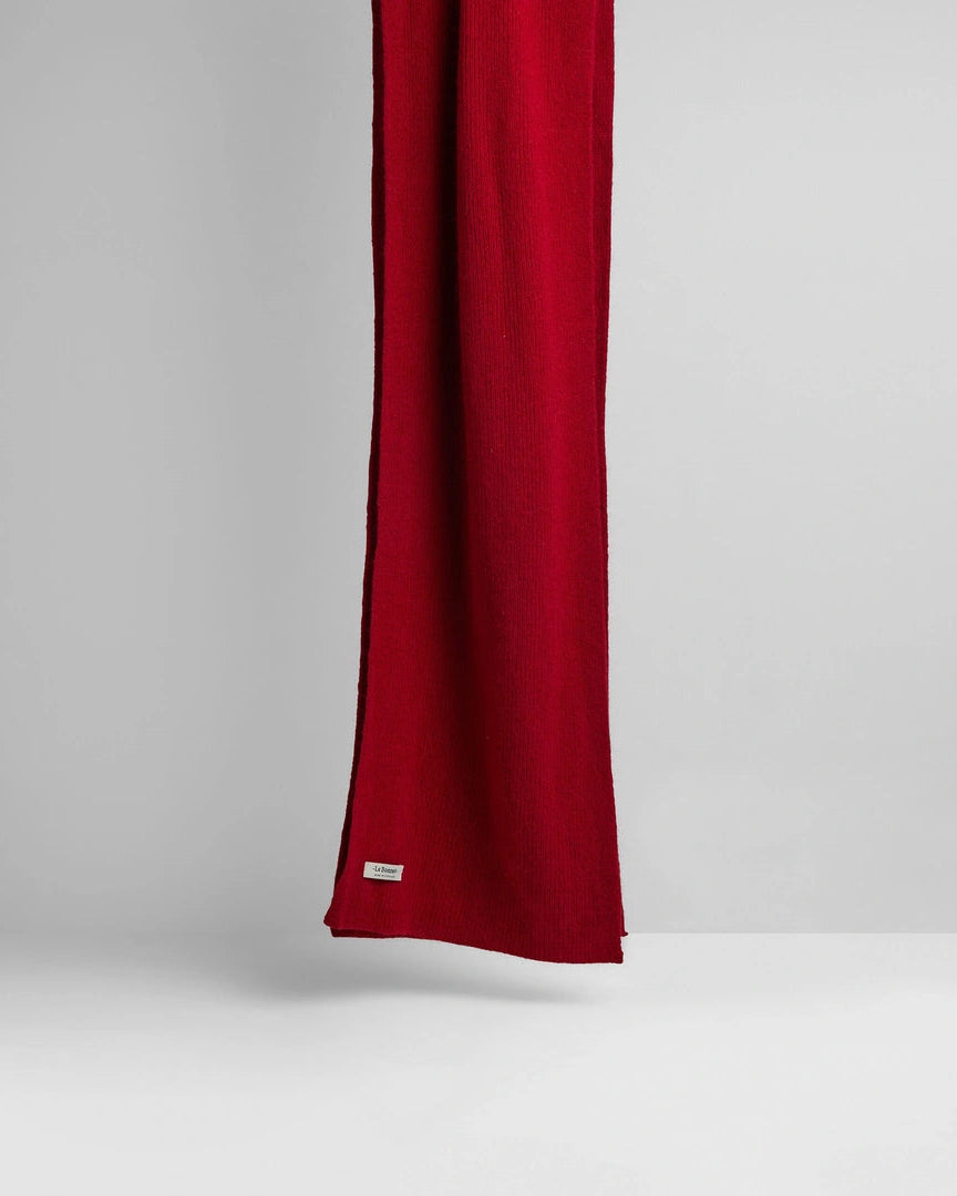 Red fabric on a gray background