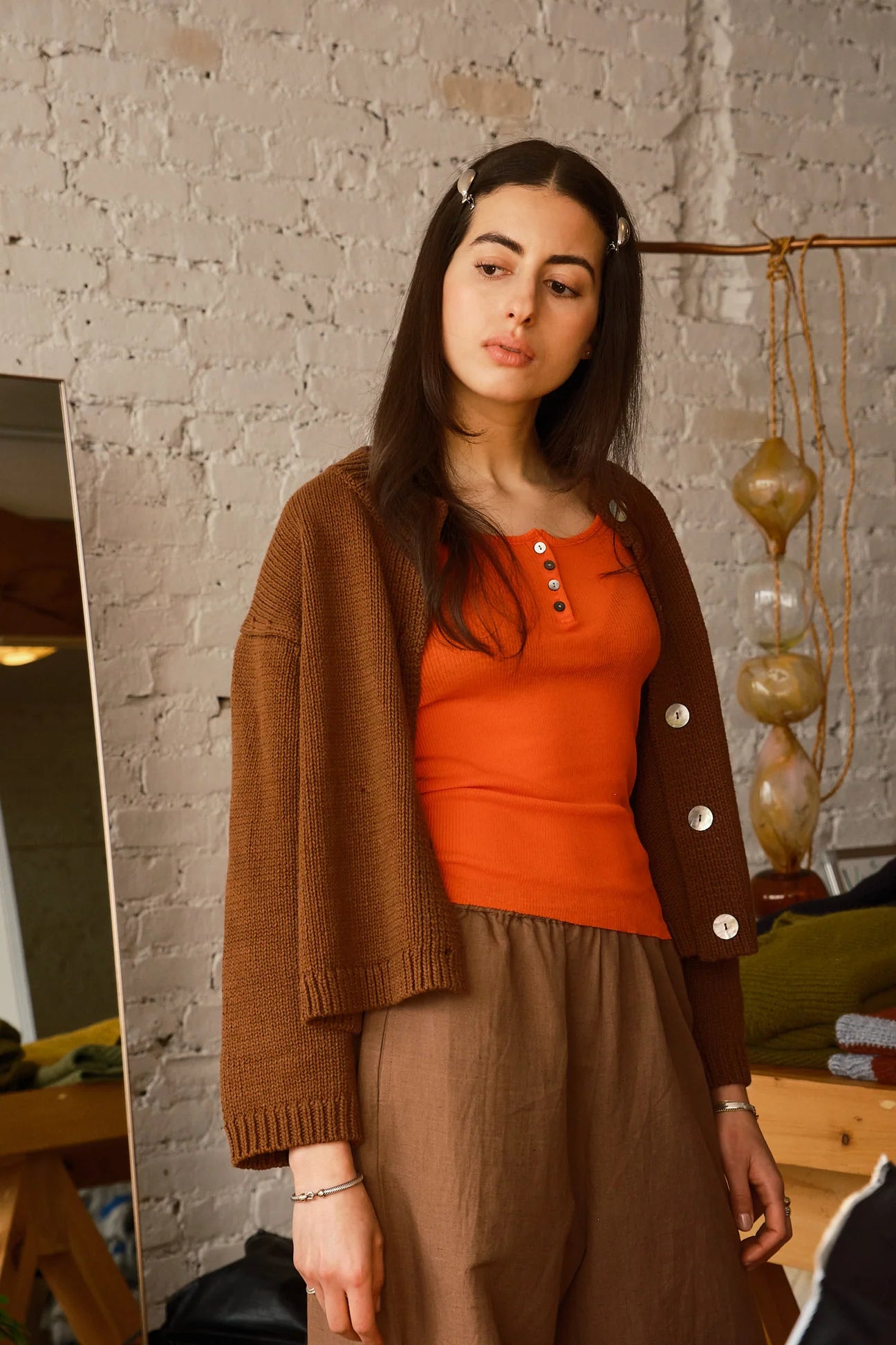 Shiloh Cotton Cardigan - Mocha