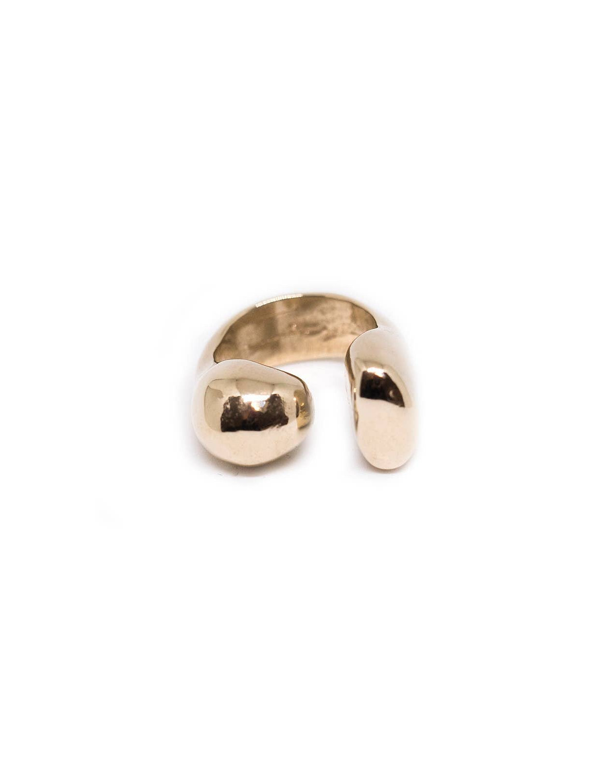 Gold ring on a white background