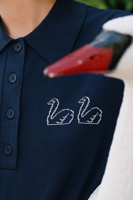 Swans Knitted Polo