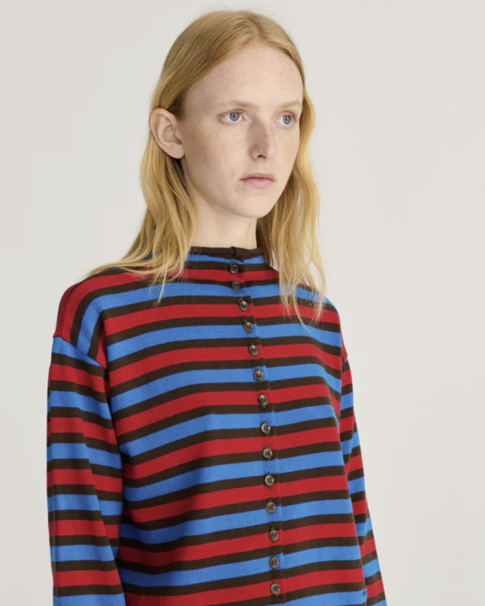 Striped Cotton Cardigan