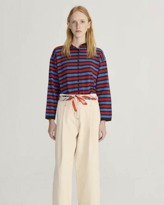Striped Cotton Cardigan