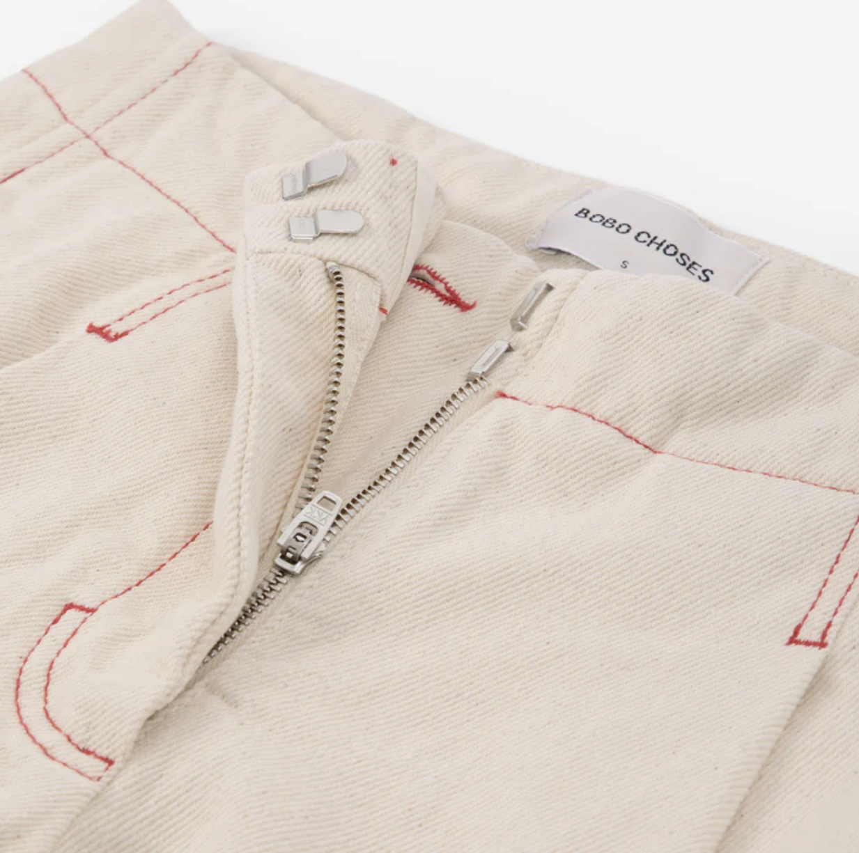 Ecru Twill Pleated Barrell Pants
